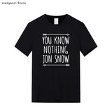 Men's Arrival men T Shirt You Know Nothing Jon Snow Top Tees Games of Thrones Tshirts Short Sleeve Casual Cotton Clothing 2019