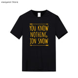 Men's Arrival men T Shirt You Know Nothing Jon Snow Top Tees Games of Thrones Tshirts Short Sleeve Casual Cotton Clothing 2019
