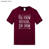 Men's Arrival men T Shirt You Know Nothing Jon Snow Top Tees Games of Thrones Tshirts Short Sleeve Casual Cotton Clothing 2019