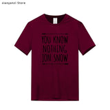 Men's Arrival men T Shirt You Know Nothing Jon Snow Top Tees Games of Thrones Tshirts Short Sleeve Casual Cotton Clothing 2019