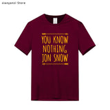 Men's Arrival men T Shirt You Know Nothing Jon Snow Top Tees Games of Thrones Tshirts Short Sleeve Casual Cotton Clothing 2019