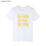 Men's Arrival men T Shirt You Know Nothing Jon Snow Top Tees Games of Thrones Tshirts Short Sleeve Casual Cotton Clothing 2019