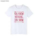 Men's Arrival men T Shirt You Know Nothing Jon Snow Top Tees Games of Thrones Tshirts Short Sleeve Casual Cotton Clothing 2019