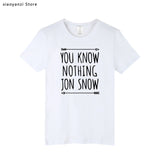 Men's Arrival men T Shirt You Know Nothing Jon Snow Top Tees Games of Thrones Tshirts Short Sleeve Casual Cotton Clothing 2019