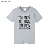 Men's Arrival men T Shirt You Know Nothing Jon Snow Top Tees Games of Thrones Tshirts Short Sleeve Casual Cotton Clothing 2019