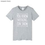 Men's Arrival men T Shirt You Know Nothing Jon Snow Top Tees Games of Thrones Tshirts Short Sleeve Casual Cotton Clothing 2019